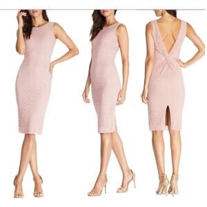 Dress the Population Kendra Lace Bodycon Mini Blush S